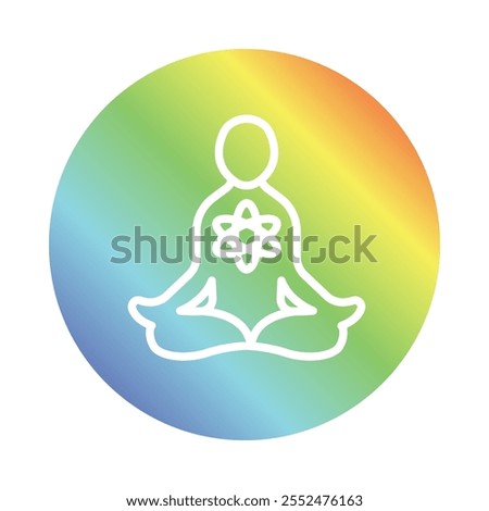 Self Mastery Icon – Meditating Figure Representing Inner Peace, Balance, and Control