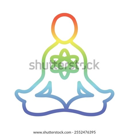 Self Mastery Icon – Meditating Figure Representing Inner Peace, Balance, and Control