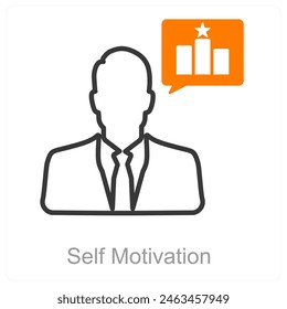 Self Motivation and confidence icon concept