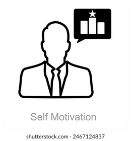 Self Motivation and confidence icon concept