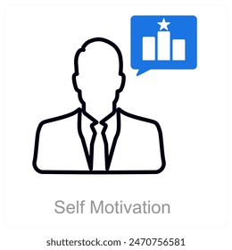 Self Motivation and confidence icon concept