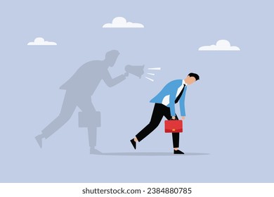 Self motivation or self criticism 2D flat vector concept for banner, website, illustration, landing page, flyer, etc