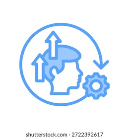 Icono de auto motivación azul Ilustración vectorial