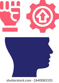 Self Motivation Icon Fill Vector Illustration