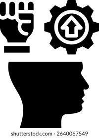 Self Motivation Icon Glyph Vector Illustration