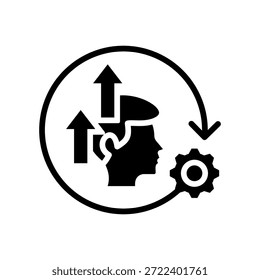 Ilustración vectorial de glifo de ícono de automotivación