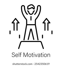 Self motivation icon in line style 