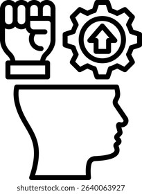 Self Motivation Icon Line Vector Illustration