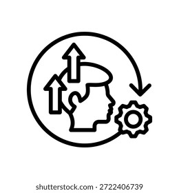 Ilustración vectorial de línea de ícono de automotivación