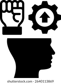 Self Motivation Icon Mixed Vector Illustration