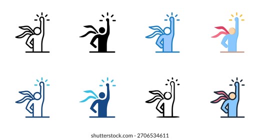 Self motivation icon set multiple style collection vector illustration 
