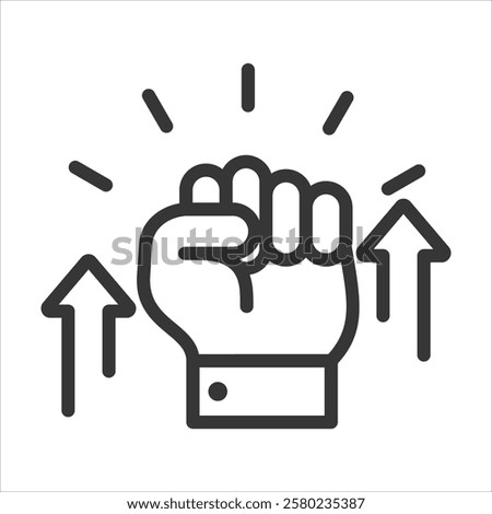 Self Motivation Outline Icon Vector Illustration