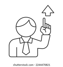 Self motivation vector icon. Line sign for mobile concept and web design. Symbol, logo illustration. Vector graphics