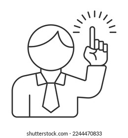 Self motivation vector icon. Line sign for mobile concept and web design. Symbol, logo illustration. Vector graphics