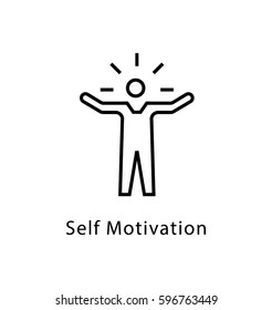 Self Motivation Vector Line Icon