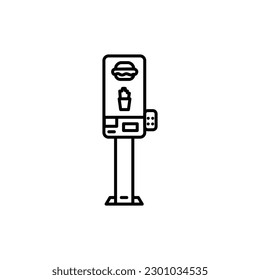 Self ordering kiosk fastfood black line icon. Pictogram for web page, mobile app, promo.