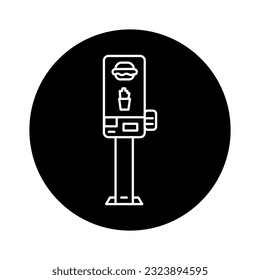 Self ordering kiosk fastfood black line icon. Pictogram for web page, mobile app, promo.