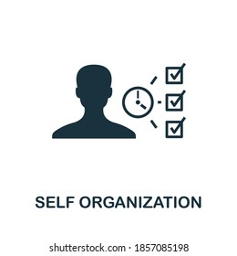 Self Organization icon. Creative element sign from agile method collection. Monochrome Self Organization icon for templates, infographics and more.