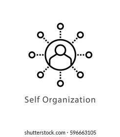 Self Organization Vector Line Icon