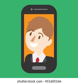 self photo. picture on the smartphone. smart device. vector illustration