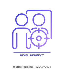 Self pixel perfect gradient linear vector icon. Unity of conscious and unconscious. Archetype. Psychoanalytic theory. Thin line color symbol. Modern style pictogram. Vector isolated outline drawing