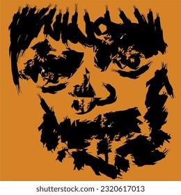Self potrait abstract painting for use at contens image