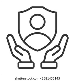 Self Preservation Icon Vector Illustration Outline