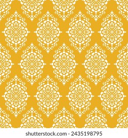 Self print block print batik baroque design for screen print allover seamless repeat pattern