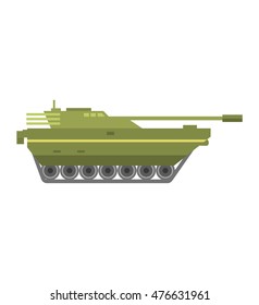 Self propelled artillery isolated with road fragment and military vehicle isolated