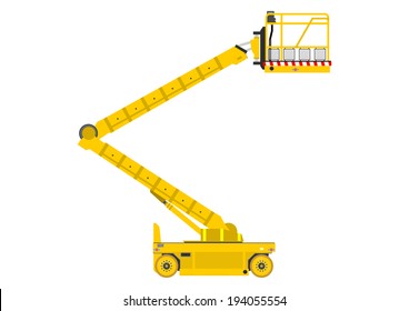 Self Propelled Scissor Lift Isolated On White Background. Vector 