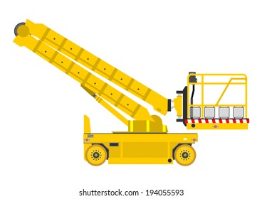 Self Propelled Scissor Lift Isolated On White Background. Vector 