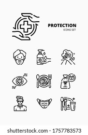 SELF PROTECTION icon for webpage, application, card, printing, social media, posts etc.