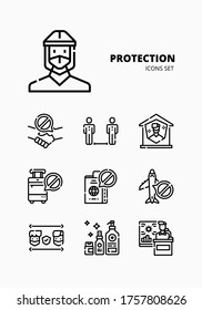 Icono DE PROTECCIÓN PROPIA para página web, aplicación, tarjeta, impresión, medios sociales, publicaciones, etc.