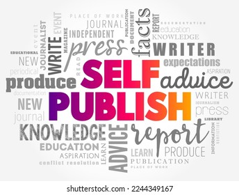 Self Publish text word cloud, business concept background