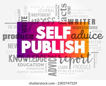 Self Publish text word cloud, business concept background