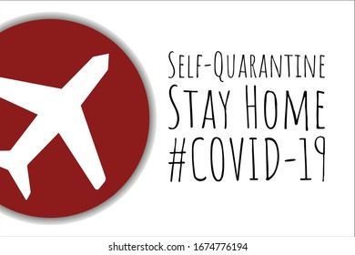 Concepto de cuarentena y distanciamiento social. Quédate en casa. Coronavirus COVID-19. Plantilla para fondo, banner, afiche con inscripción de texto. Ilustración EPS10 del vector