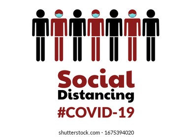 Self quarantine and and social distancing concept. Stay home. COVID-19 coronavirus. Template for background, banner, poster with text inscription. Vector EPS10 illustration