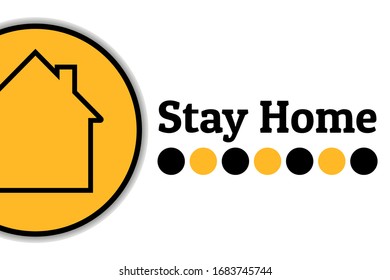 Self quarantine and and social distancing concept. Stay home. COVID-19 coronavirus. Template for background, banner, poster with text inscription. Vector EPS10 illustration