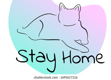 Self quarantine and and social distancing concept. Stay home. COVID-19 coronavirus. Template for background, banner, poster with text inscription. Vector EPS10 illustration