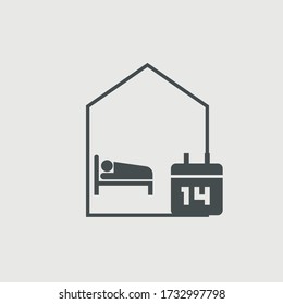 Self quarantine vector icon illustration sign