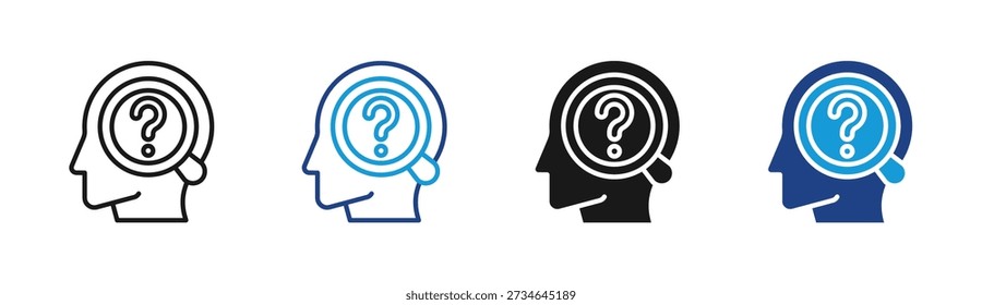 Self Question icon set multiple style collection