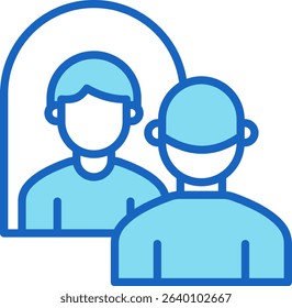 Self Reflection Icon Blue Vector Illustration