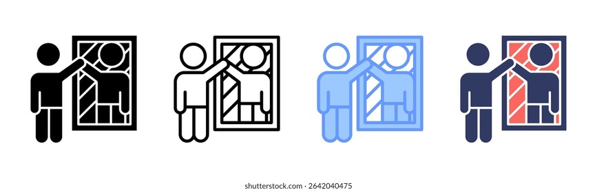 Self Reflection Icon Element for Design
