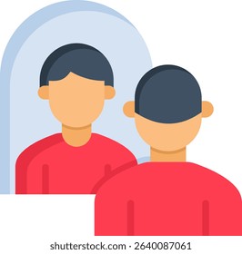 Self Reflection Icon Flat Vector Illustration