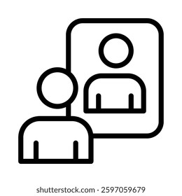 Self Reflection icon illustration in line style. Perfect for website mobile app presentation. Suitable for any user interface and user experience