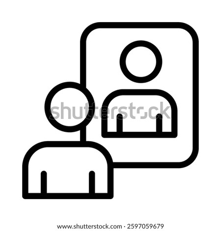 Self Reflection icon illustration in line style. Perfect for website mobile app presentation. Suitable for any user interface and user experience