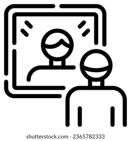 Self Reflection Icon Illustration, for uiux, infographic, etc
