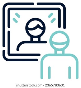 Self Reflection Icon Illustration, for uiux, infographic, etc