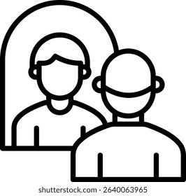 Self Reflection Icon Line Vector Illustration