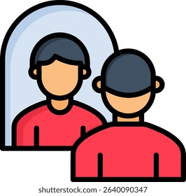 Self Reflection Icon Lineal Color Vector Illustration